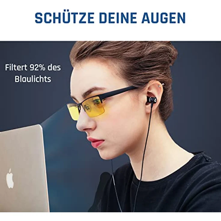 KLIM Optics Blaulichtfilter Brille - Brillen mit Blaulichtfilter - Neu – Hoher UV Schutz - Blaulicht Filter Gaming Brillen für PC, Handy und Fernseher – Anti-Müdigkeit, Anti-Blaulicht, UV-Schutz - Für PC, SMARTPHONE, TV, TABLET SCREENS – Bild 4