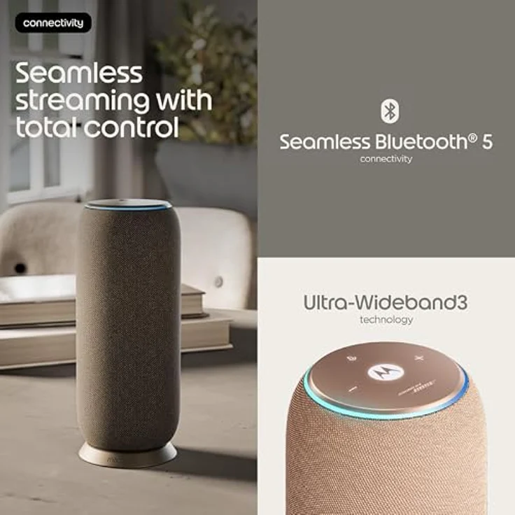 Motorola Moto Sound Flow Bluetooth Lautsprecher Soundsystem, Sound By Bose, warm taupe, Braun – Bild 3