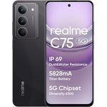realme C75 5G Smartphone, 8GB RAM, 256GB Speicher, 5828mAh Akku, Dimensity 6300 Chip, IP69 Wasserschutz, 50MP AI Kamera, 120Hz Display, Schwarz