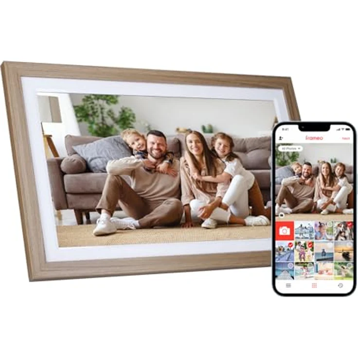Rollei Smart Frame WiFi 212, Digitaler Bilderrahmen 21,5 Zoll mit 1920x1080 IPS Touchscreen, 32GB Speicher, Holzoptik Eiche – Bild 1