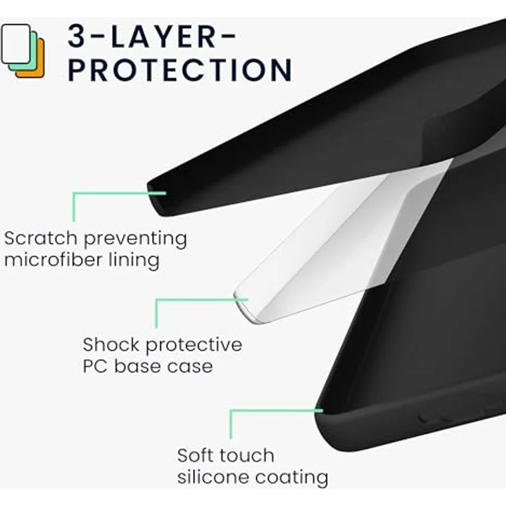 kwmobile Samsung Galaxy A55 5G Hülle - Silikon Handy Case mit weicher Oberfläche - Schwarz – Bild 4