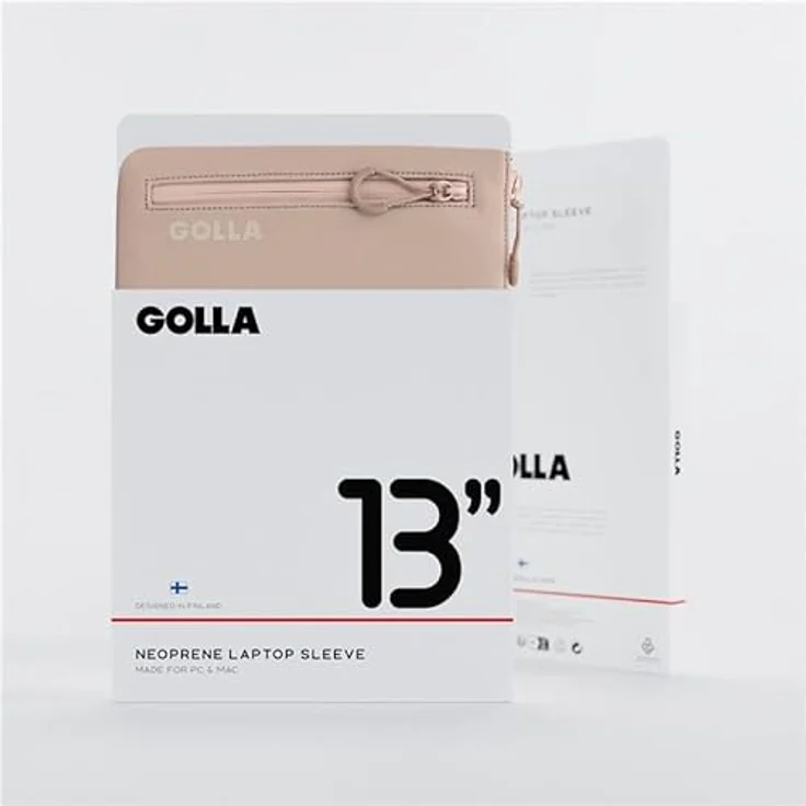 Golla Laptop Tasche/Wasserdichter Laptop Sleeve aus Neopren/Für MacBook, Asus und weitere Notebooks/Elegante Laptophülle/Reißverschluss mit Neoprenmantel/13 Zoll/Cream – Bild 2
