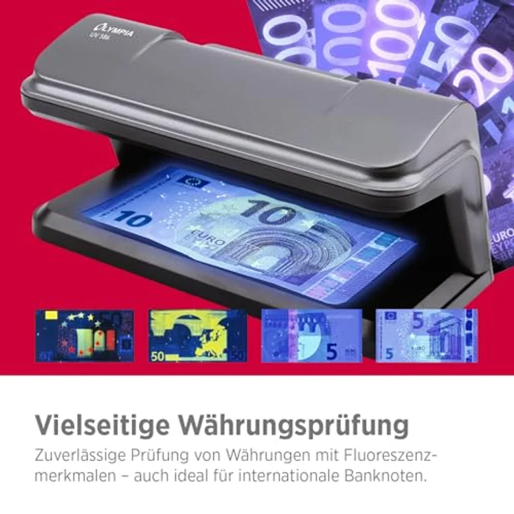OLYMPIA Geldscheinprüfgerät Wasserzeichentest 9 Watt UV UV586 – Bild 8