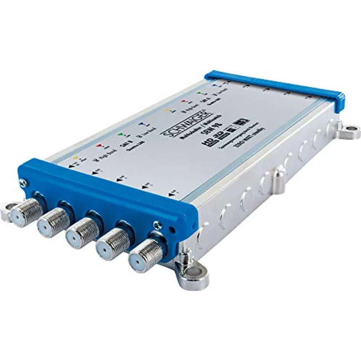 Schwaiger SEW98 531 Multischalter (2 Satellitenpositionen, bis zu 8 Teilnehmer, kein Netzanschluss nötig, DVB-T2 geeignet) Silber – Bild 5