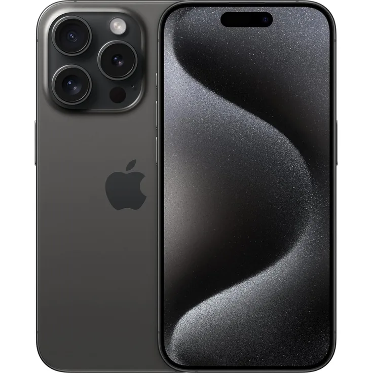 Apple iPhone 15 Pro 5G Smartphone 15,494cm (6,1 Zoll) OLED-Display, 128 GB interner Speicher, iOS 17, Titan Schwarz