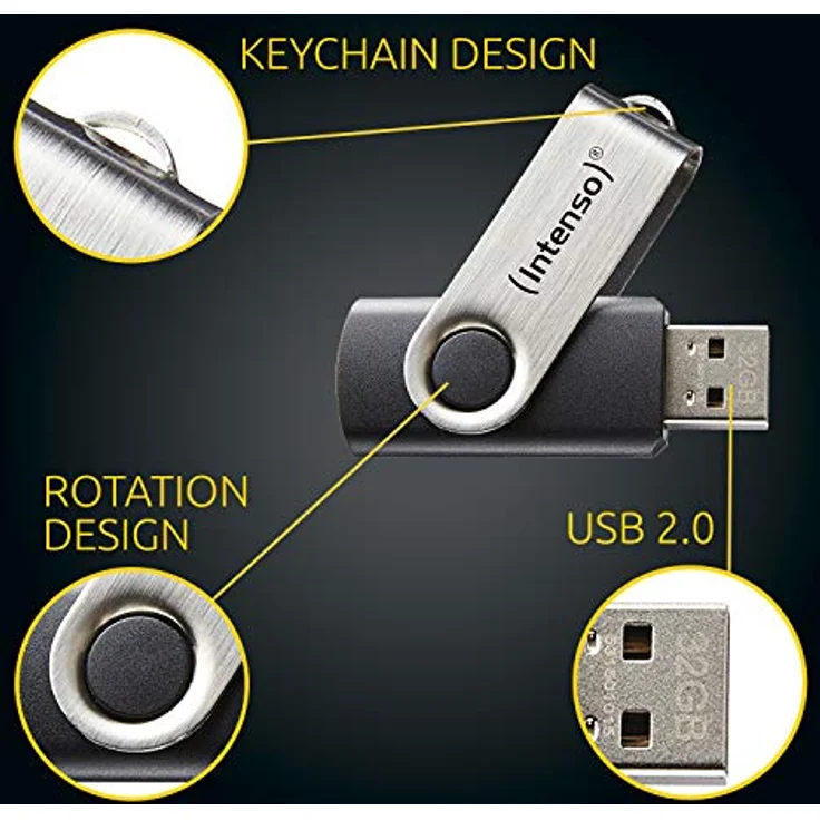 Intenso Basic Line 32 GB USB-Stick USB 2.0 silber-schwarz – Bild 5