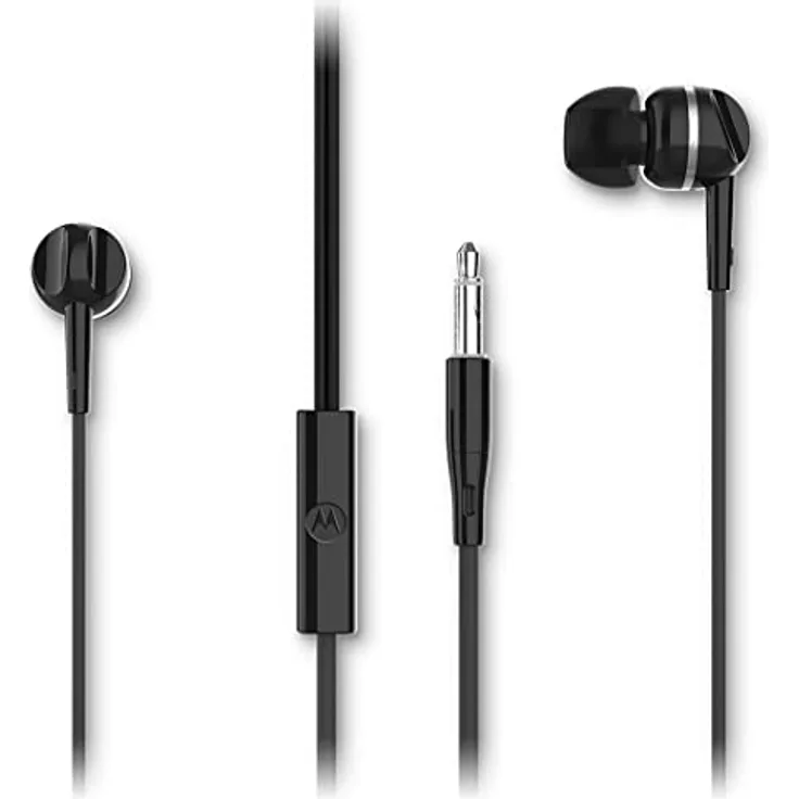 Motorola Sound Earbuds 105 - In Ear Kopfhörer mit Kabel - Integriertes Mikrofon - Kristallklarer Klang - inkl. 6 Silikon-Ohrpolster - Schwarz