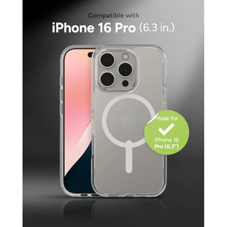 ZAGG Crystal Palace Snap iPhone 16 Pro [6.3-Inch], Transparent, Graphen-verstärkt, MagSafe kompatibel, Stoßfest & Kratzfest – Bild 2
