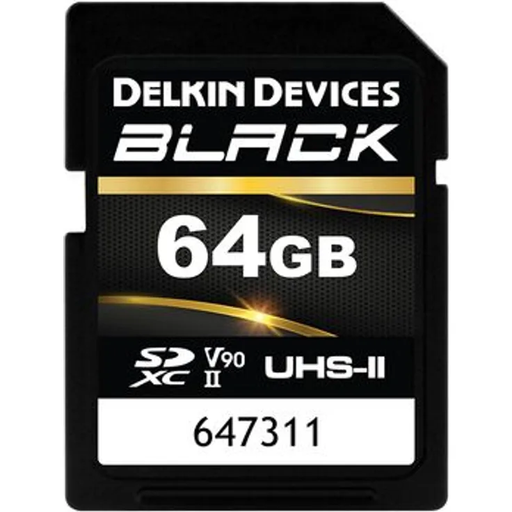 Delkin BLACK UHS-II Rugged SD Card (V90) 64 GB, maximale Lesegeschwindigkeit 300MB/s, stoßfest und wasserdicht