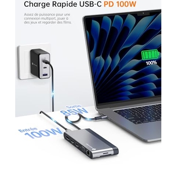 NOVOO Docking Station 4K@60Hz USB C Hub Triple Display Dual HDMI Mit DisplayPort USB C Adapter - View #8