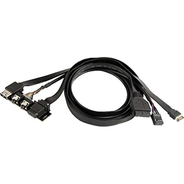 Silverstone SST-G11313530-RT, USB Type C Upgrade Kit für Gehäuse, Schwarz, mit USB 3.1 Gen.2 (0.81 m), USB 3.0, Audio-Anschlüssen