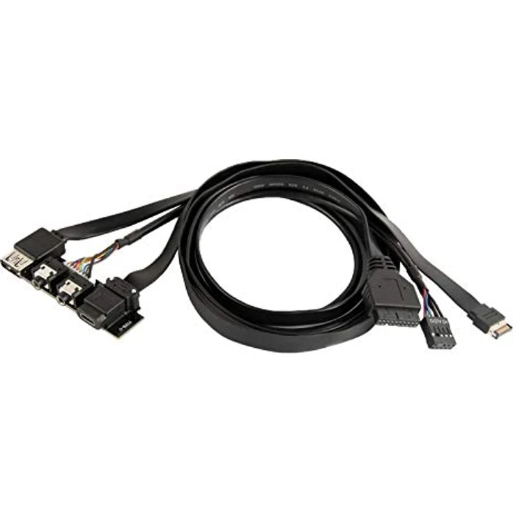 Silverstone SST-G11313530-RT, USB Type C Upgrade Kit für Gehäuse, Schwarz, mit USB 3.1 Gen.2 (0.81 m), USB 3.0, Audio-Anschlüssen – Bild 1