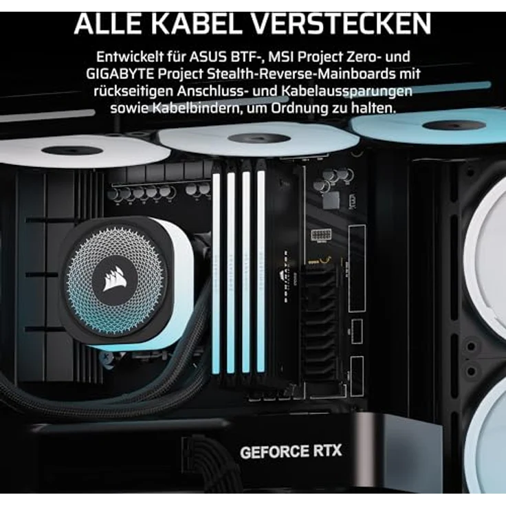 Corsair FRAME 4500X LX-R RGB Black, Mid-Tower PC Gehäuse für E-ATX, ATX, Micro-ATX und Mini-ITX mit Sichtfenster, 460 mm Grafikkartenunterstützung und 10 Lüfterplätzen, Schwarz – Bild 8