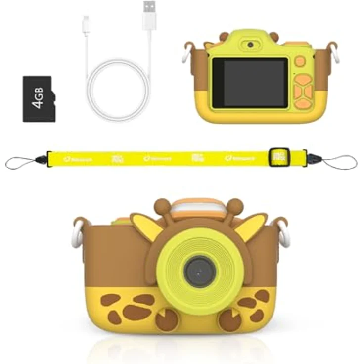 myFirst Camera 3 Mini-Kamera für Kinder mit Selfie-Objektiv und Makromodus, 12MP HD-Videokamera, gelbe stoßfeste Hülle – Bild 1