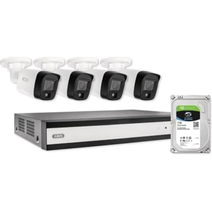 ABUS TVVR33843T, Kabelgebundenes IP-Überwachungs-Set mit 4 Mini-Tube-Kameras, 5 MP, 1 TB HDD, intelligente Bewegungserkennung, Nachtsicht bis 30 Meter – Bild 4