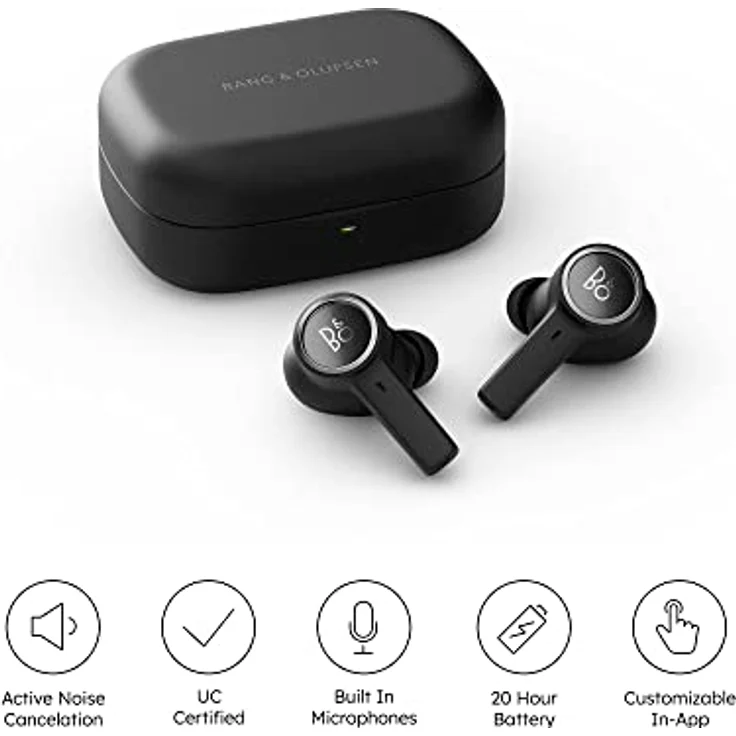 Bang & Olufsen Beocom EX UC - Kabelloser Bluetooth Active Noise Cancelling In-Ear Kopfhörer, 6 Microfone, 28 Stdn Akkulaufzeit, Kopfhörer für Arbeit + USB-C Kabel, Ladebox, Dongle - Schwarz Anthracite - Preisvergleich – Bild 5