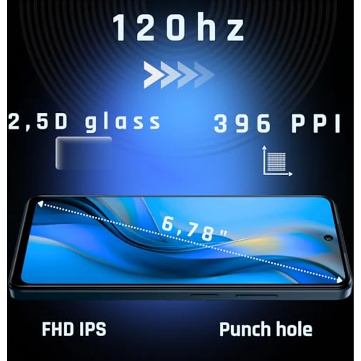 MP myPhone N23 Plus 5G Smartphone NFC Midnight Blue + Akku 5000mah, 50mpx Kamera, FHD+ Display 256 GB, bis zu16GB RAM Android 14, 6'78 Zoll – Bild 3