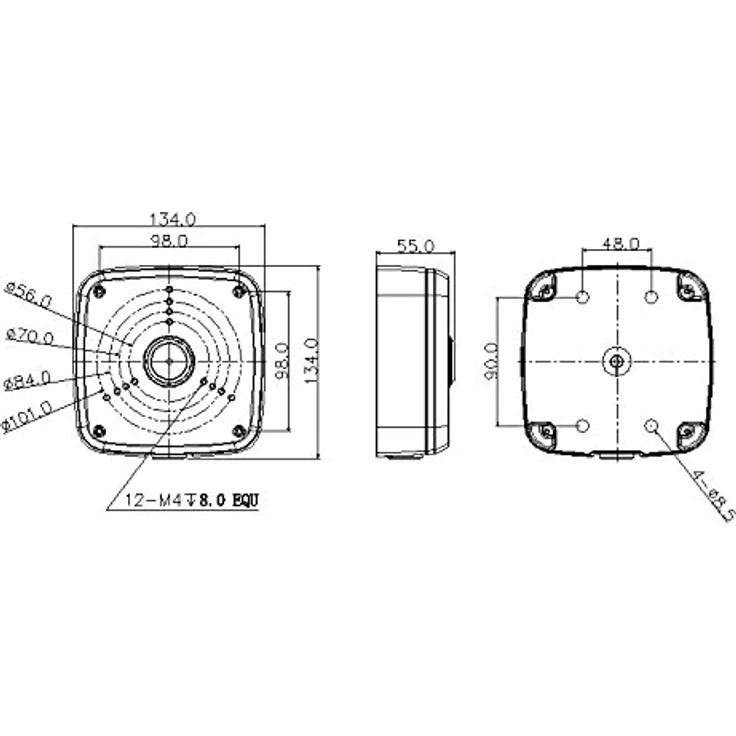 Lupus Electronics 13352 Montagebox für die LE138-139 und LE201, LE221 und LE224 Überwachungskamera, Silber – Bild 6