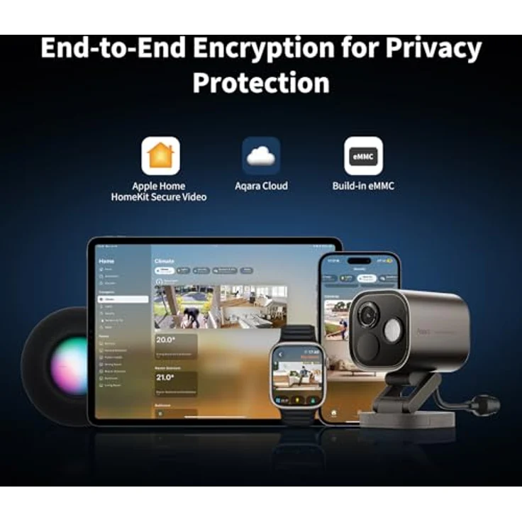 Aqara 4MP Kamera-Hub G5 Pro PoE, Echtfarbe Nachtsicht Überwachungskamera Aussen, HomeKit Secure Video, Thread-Grenzrouter, Lokale Erkennung, Thread/Zigbee, Unterstützt Alexa Google SmartThings (Weiß) – Bild 5