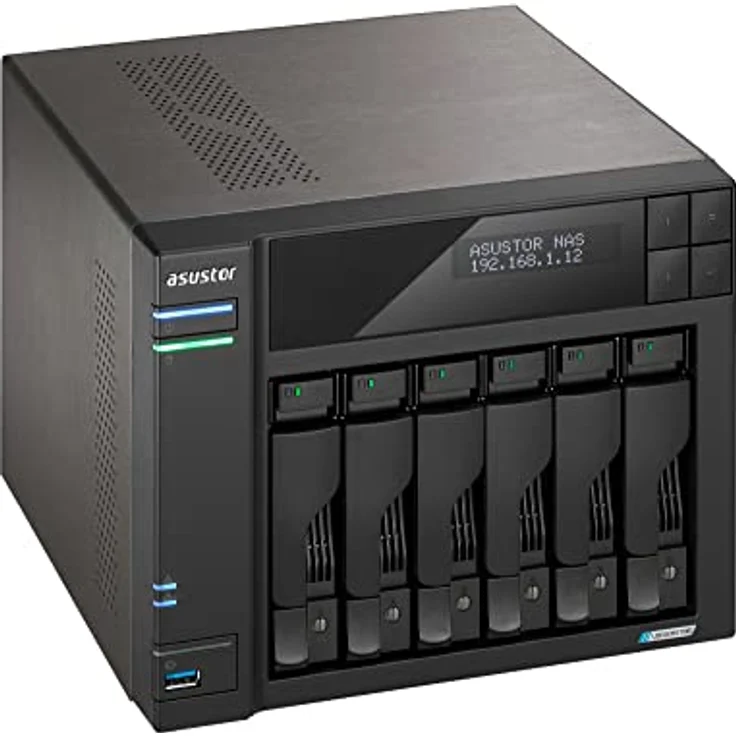 Asustor Lockerstor 6 Gen 2 AS6706T | 6 Bay NAS - Netzwerkspeicher Gehäuse, Quad Core 2.0GHz CPU, 4 M.2 PCIe 3.0 ssd Slot, 2 2.5GbE Port, 8GB RAM DDR4 – Bild 3