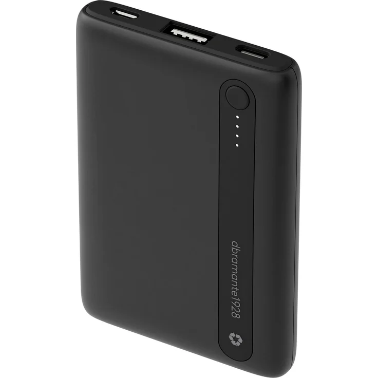 dbramante1928 re-charge Power Bank 5000 mAh, Lithium Polymer, 100% recycelbar, Schwarz
