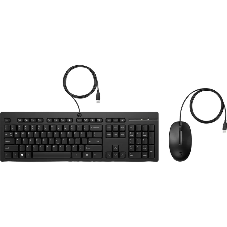 HP 225, Kabelgebundene Maus und Tastatur (Eng. Int.), Schwarz, Hohe Produktivität für den ganzen Tag
