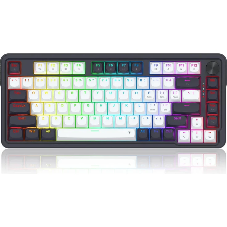 Redragon K673WB-RGB-M, Kabelgebundene Gaming-Tastatur mit Magnetic-mechanical Key Switches, 75%-Format, Schwarz