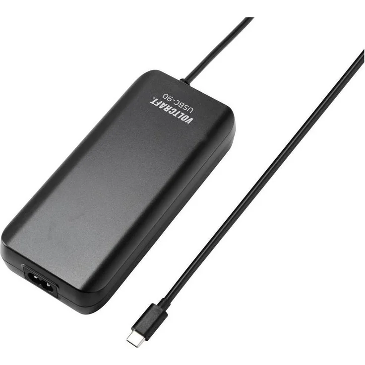 Voltcraft USBC-90, Dual USB-Ladegerät mit USB-C Power Delivery, 90 W Notebook Netzteil, Schwarz