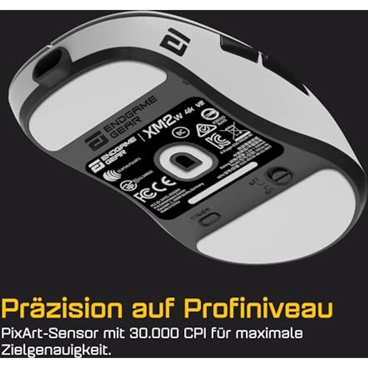 Endgame Gear XM2w 4k v2 Gaming-Maus, kabellos mit 4.000 Hz Polling-Rate und 30.000 CPI, sehr leicht - weiß – Bild 4