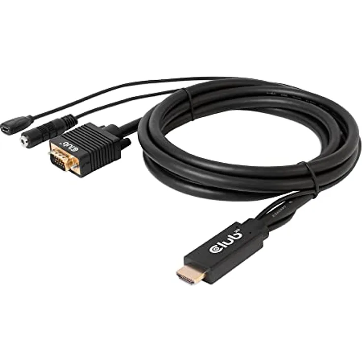 Club3D CAC-1712 HDMI™ auf VGA Kabel St./St. 2m 28AWG, Goldbeschichtete Konnektoren, Full HD 1080p, schwarz