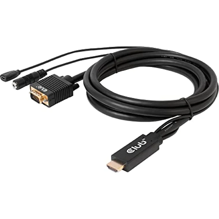 Club3D CAC-1712 HDMI™ auf VGA Kabel St./St. 2m 28AWG, Goldbeschichtete Konnektoren, Full HD 1080p, schwarz – Bild 1