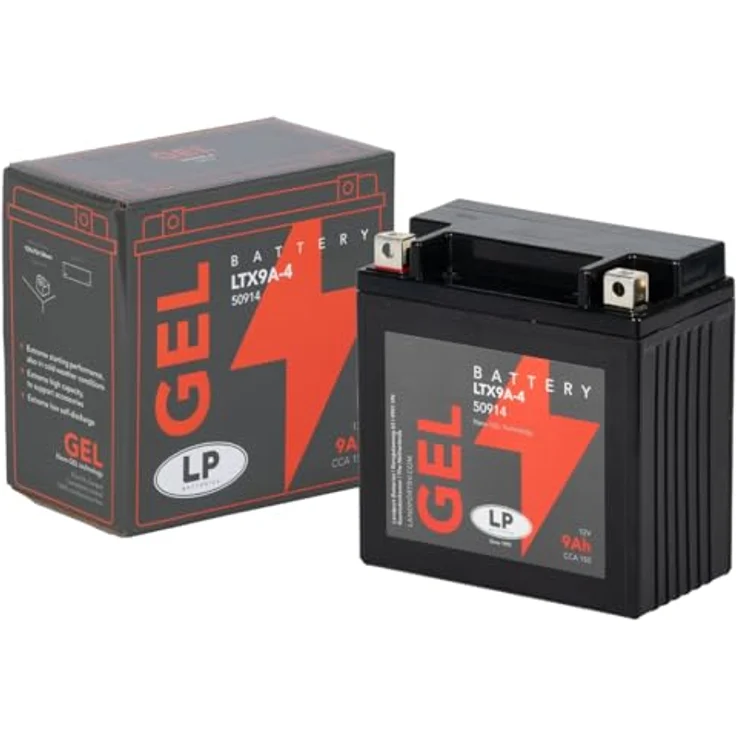 Landport MG LTX9A-4 Motorradbatterie, 12V 9Ah Gel-Batterie mit 150A Kaltstartstrom, wartungsfrei und auslaufsicher – Bild 4