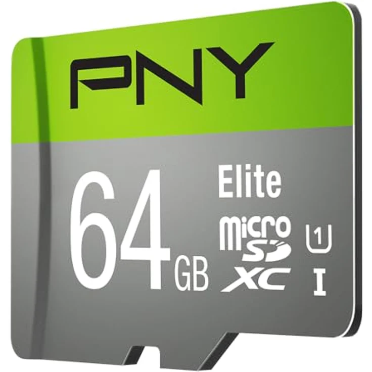 PNY Elite 64GB microSDXC-Speicherkarte + SD-Adapter, 100MB-s Lesegeschwindigkeit, Klasse 10 UHS-I, U1 für Full-HD-Video – Bild 2