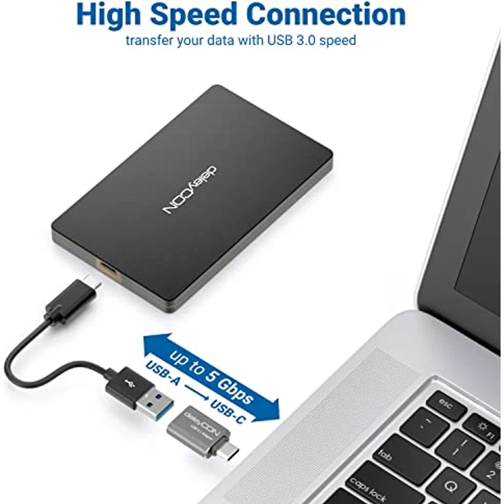 deleyCON USB C auf USB Adapter, 2 Stück, USB 3.1 mit 5 Gbit/s OTG, Silber – Bild 4