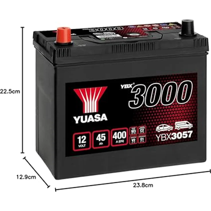 Yuasa SMF YBX3057 Autobatterie 45Ah T1-T3 Zellanlegung 1 – Bild 3