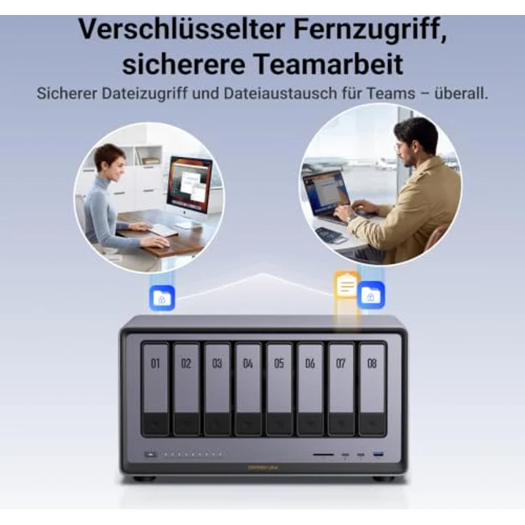 UGREEN NASync DXP8800 Ultra 8-Bay NAS, Intel Core 7, 8GB DDR5 bis 96GB, Dual 10GbE, Dual Thunderbolt 4, 2x M.2 NVMe, 128GB SSD, PCIe Gen4 x4, SD 4.0, 8K HDMI – Bild 5