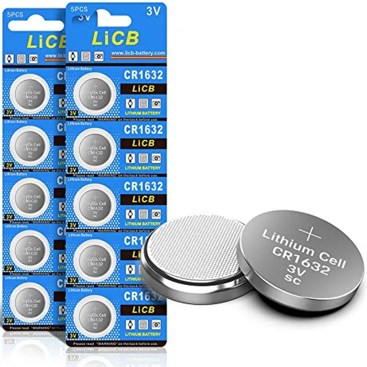 LiCB CR1632 3V Lithium Knopfzellen, 10 Stück mit hoher Lagerfähigkeit und Temperaturbeständigkeit