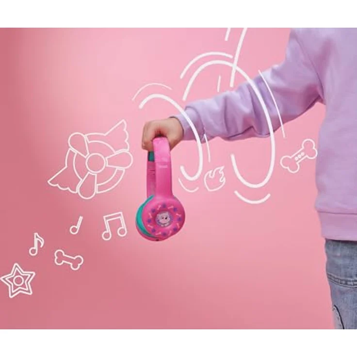 Trust Nouna Wireless Kopfhörer Paw Patrol, Rosa, faltbares Design, integrierter Lautstärkeregler, kabellos und kabelgebunden – Bild 9