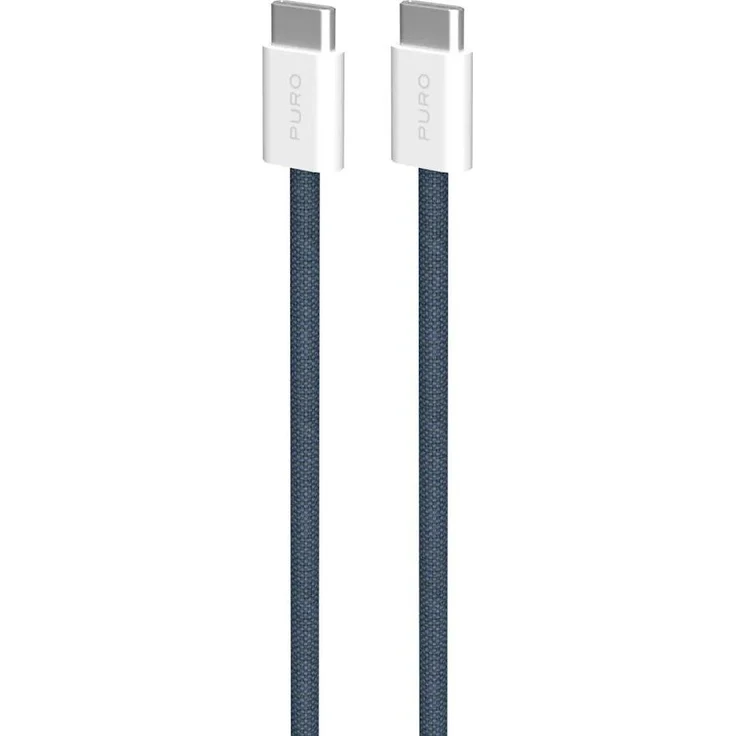 Puro Fabrik 2.0 USB Kabel, 1.50 m, USB 2.0, 60 W, blau, langlebig, anti-verwicklungen, universelle Kompatibilität für Apple und USB-C Geräte