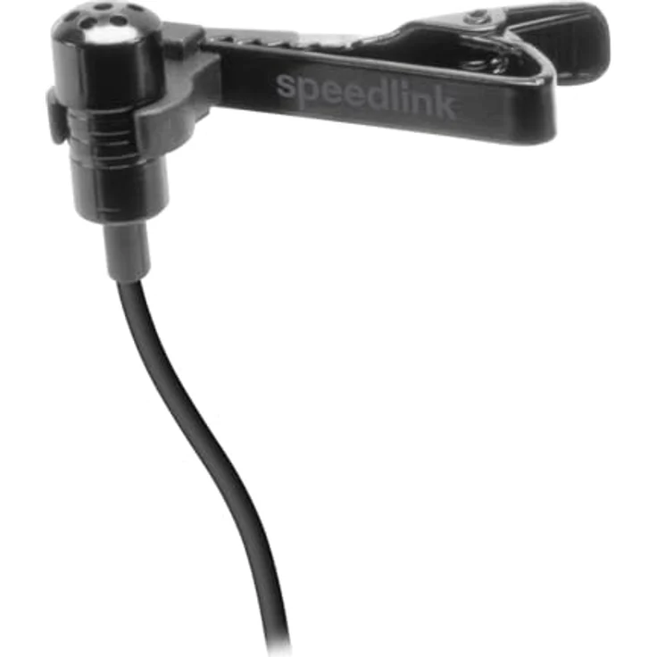 Speedlink SPES Ansteckmikrofon mit Kabel Klinke 3,5mm - Lavalier Mikrofon mit Rauschunterdrückung, 2,5m Kabel, schwarz – Bild 3