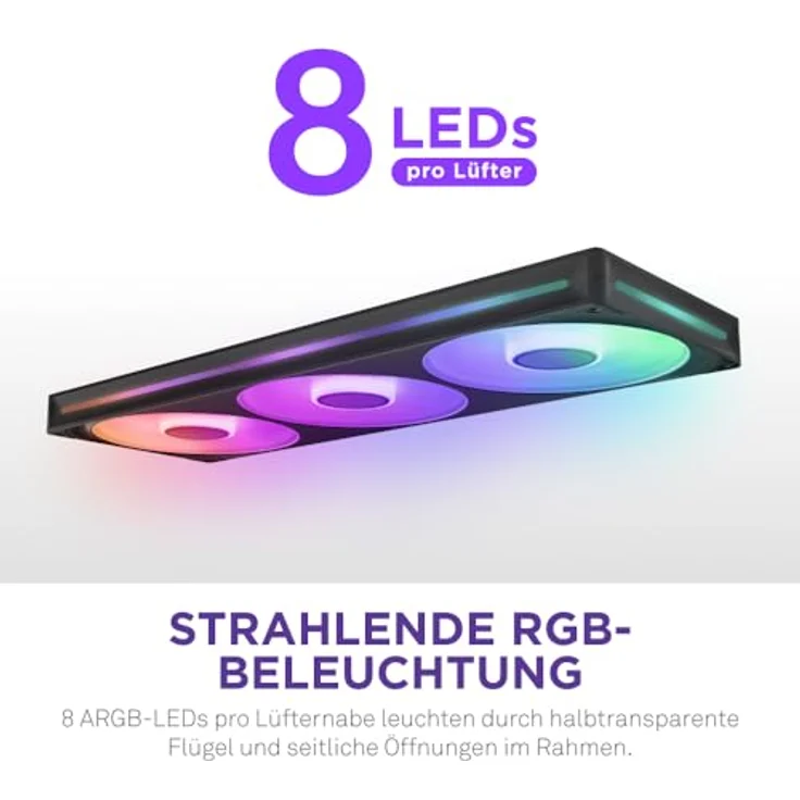 NZXT F420 RGB Core, 140 mm PC Lüfter mit Uni-Body-Konstruktion und RGB-Beleuchtung, Schwarz – Bild 9