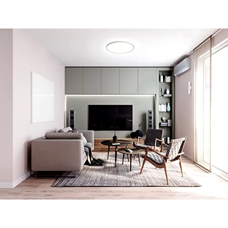 tint Smarte LED-Deckenleuchte AMELA – Dimmbar mit 6 voreingestellten Lichtszenen – 1800-6500 K – Steuerbar per Alexa, Fernbedienung oder Bluetooth – Weiß (Ø 50 cm) – Bild 3