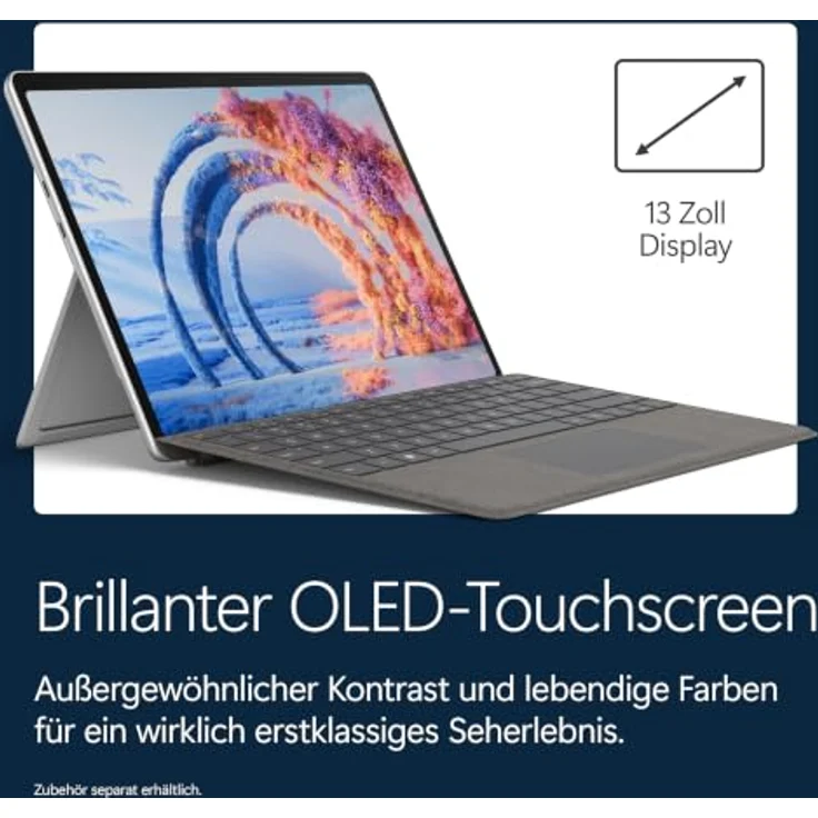 Microsoft Surface Pro 13" EP2-65068, 13" OLED Touchscreen, Snapdragon X2 Elite, 16GB RAM, 1000GB SSD, Windows 11 Home, platin – Bild 2