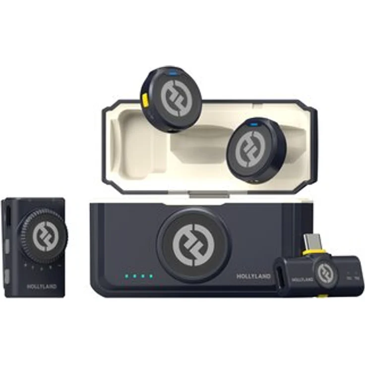 Hollyland LARK M2 Mini Combo, Mikrofon mit 300 m Reichweite, 48-kHz/24-Bit HiFi-Sound, Geräuschunterdrückung, 30 Stunden Akkulaufzeit, Plug-and-Play