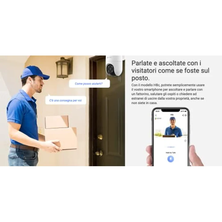 EZVIZ Drahtlose Wi-Fi-Kamera H8C, 1080p, DOME PT, F4 mm, gesteuert, IP65, (1920 x 1080 Pixels), Netzwerkkamera, Weiss – Bild 6