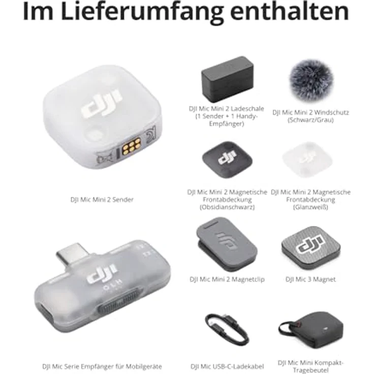DJI Mic Mini 2, Kompaktes drahtloses Mikrofon mit 1 TX + 1 Mobile RX und Ladeschale, hochwertige Audioqualität, 48 Stunden Betriebszeit – Bild 9