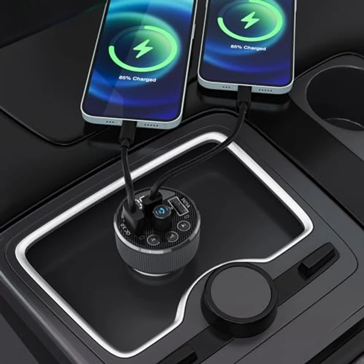 Xlayer Kfz-Ladegerät 30W mit FM-Transmitter, 12/24 V, Bluetooth 5.3, USB-C, 2x USB-A – Bild 7