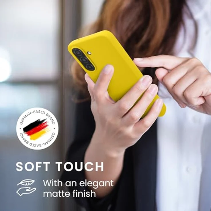 kwmobile Hülle für Samsung Galaxy A27 5G, TPU Case in Strahlend Gelb, flexible Schutzhülle mit kabellosem Laden und rutschfester Gummierung – Bild 4