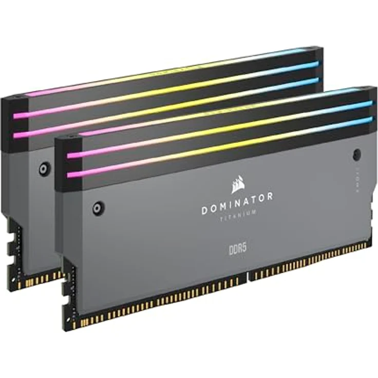 CORSAIR Dominator Titanium DDR5 RGB Lichtverstärkungs-Kit – 2X Module – 0GB RAM – CORSAIR iCUE-Kompatibel – Grau – Bild 1