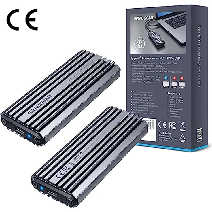 GrauGear externes Gehäuse M.2NVMe SSD PCIe3.0 10Gbit retail - Gehäuse – Bild 10